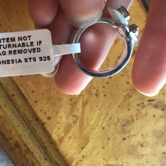 Natural Red Garnet Sterling Silver Ring Size 9 - Picture 5 of 6